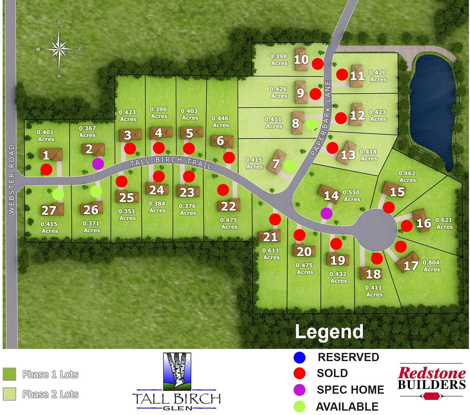 Tall Birch Glen layout map